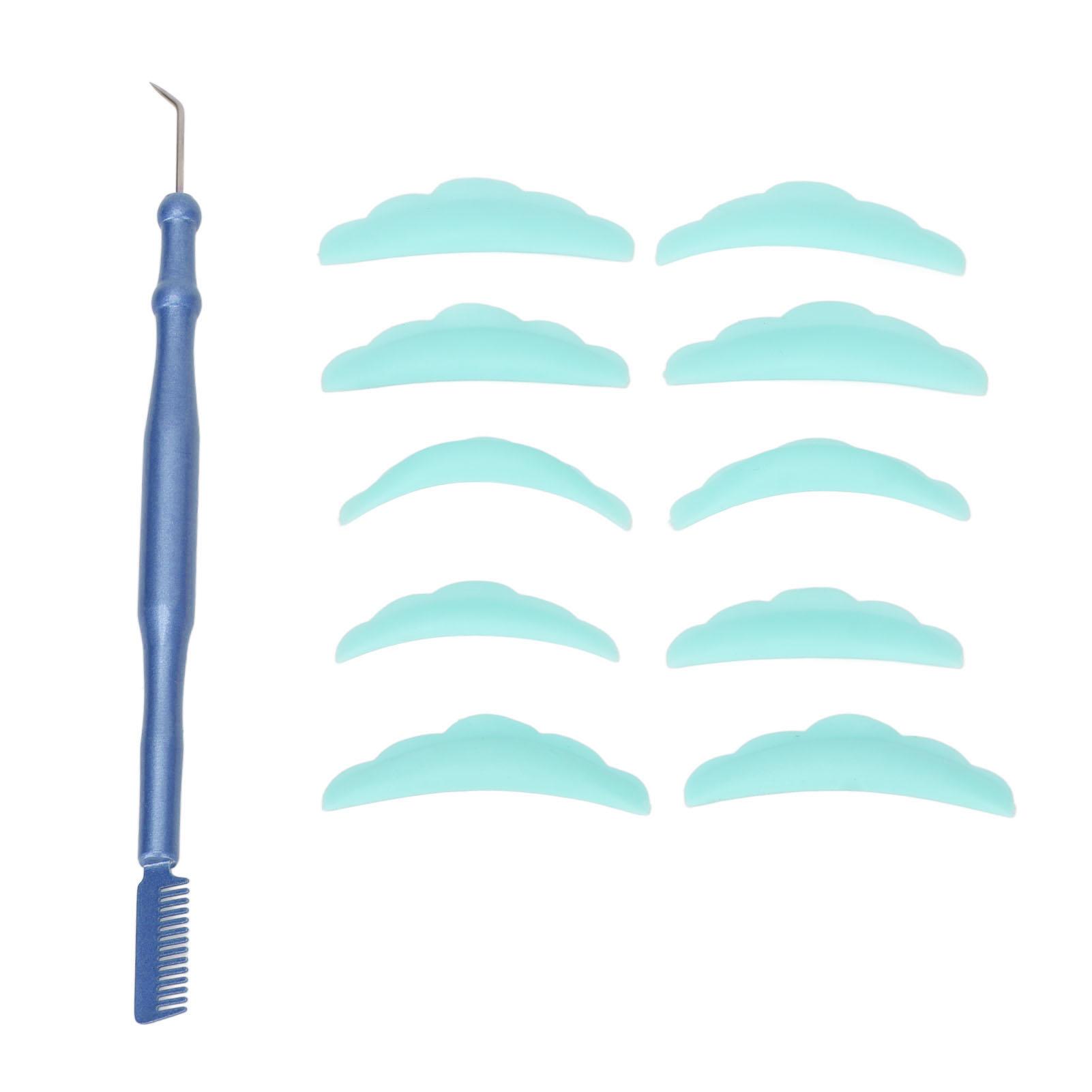 

Инструмент для завивки ресниц с двумя концами, разделитель ресниц из нержавеющей стали, инструмент для окрашивания с подушечками для ресниц для синий