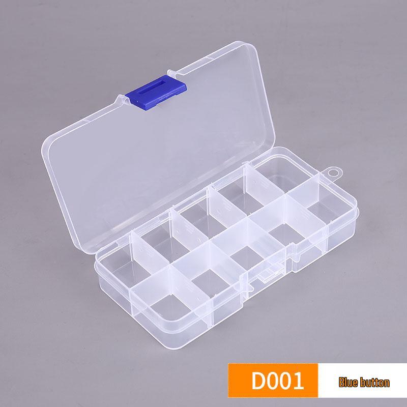 

Compact 10-Compartment Transparent PP Storage Box with Lid for Jewelry & Tools