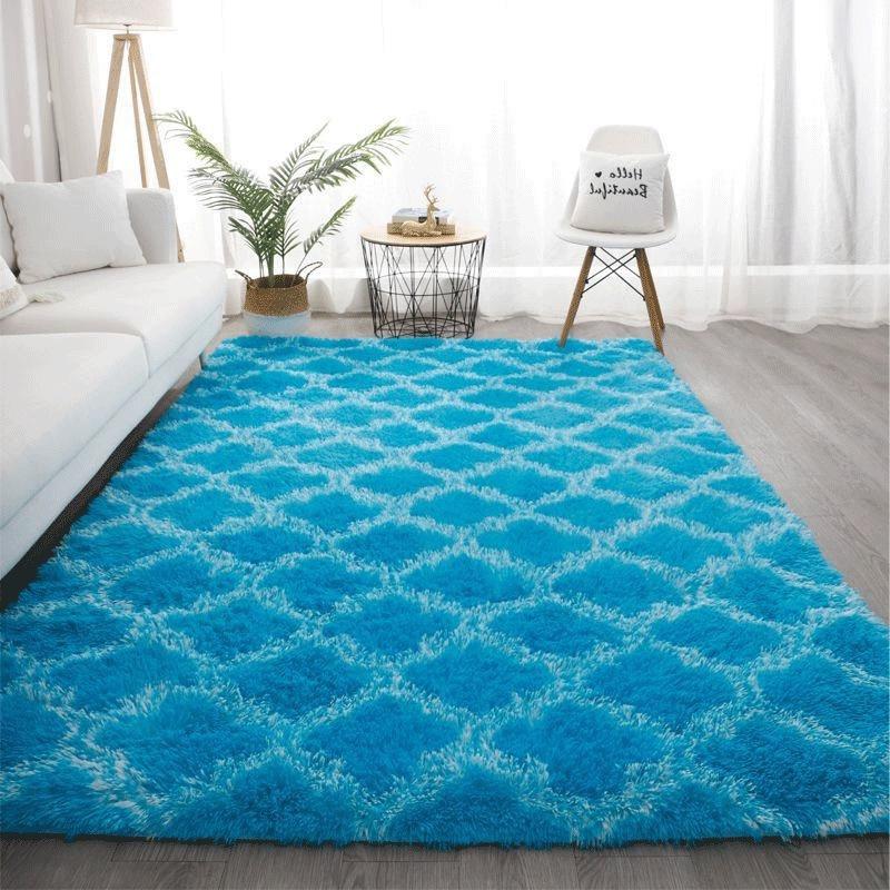 Plush Tie-dye Living Room Full Carpet Floor Mat Thickened Soft Carpet Bedroom Bedside Silk Wool Floor Mat