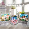 Pink Castle Building Blocks 3D Postcard Building Assemble Model Bricks Creative Desktop Decoration Children's Holiday Gifts
