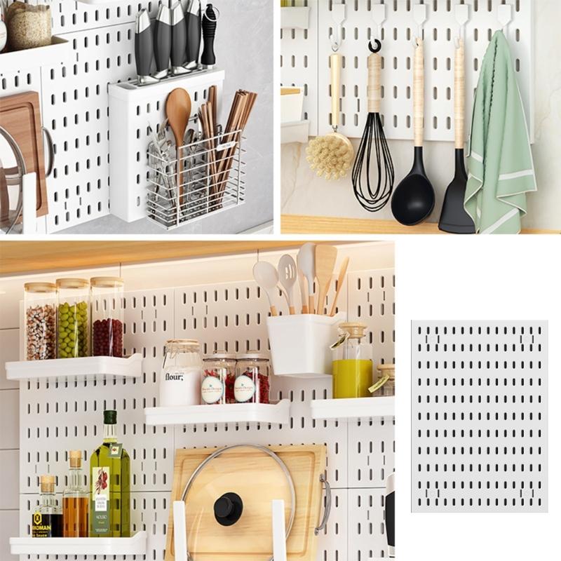 Space Saving Pegboard Shelving System Pegboard Accessories For Home Office Bathroom Organization Waterproof Wall Rack