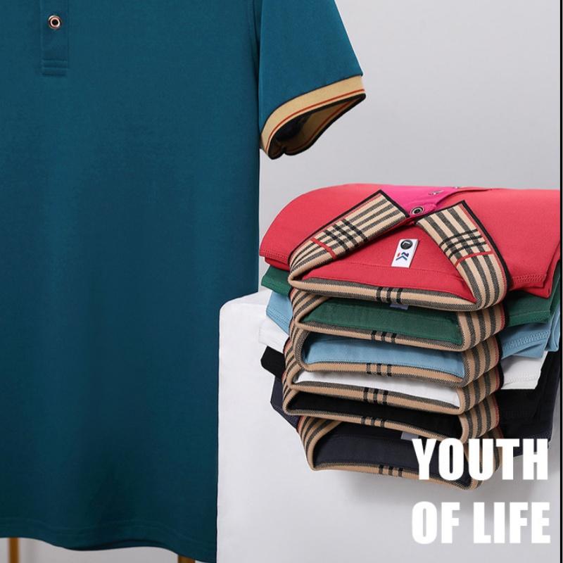 Summer Men's Short-sleeved Polo Shirt Business Casual Light Luxury Lapel T-shirt Breathable Casual Versatile Top
