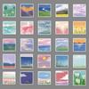 50 Trendy Landscape Oil Painting Stickers - DIY Skateboard & Water Bottle Decor (Non-Infringing, Graffiti Style)