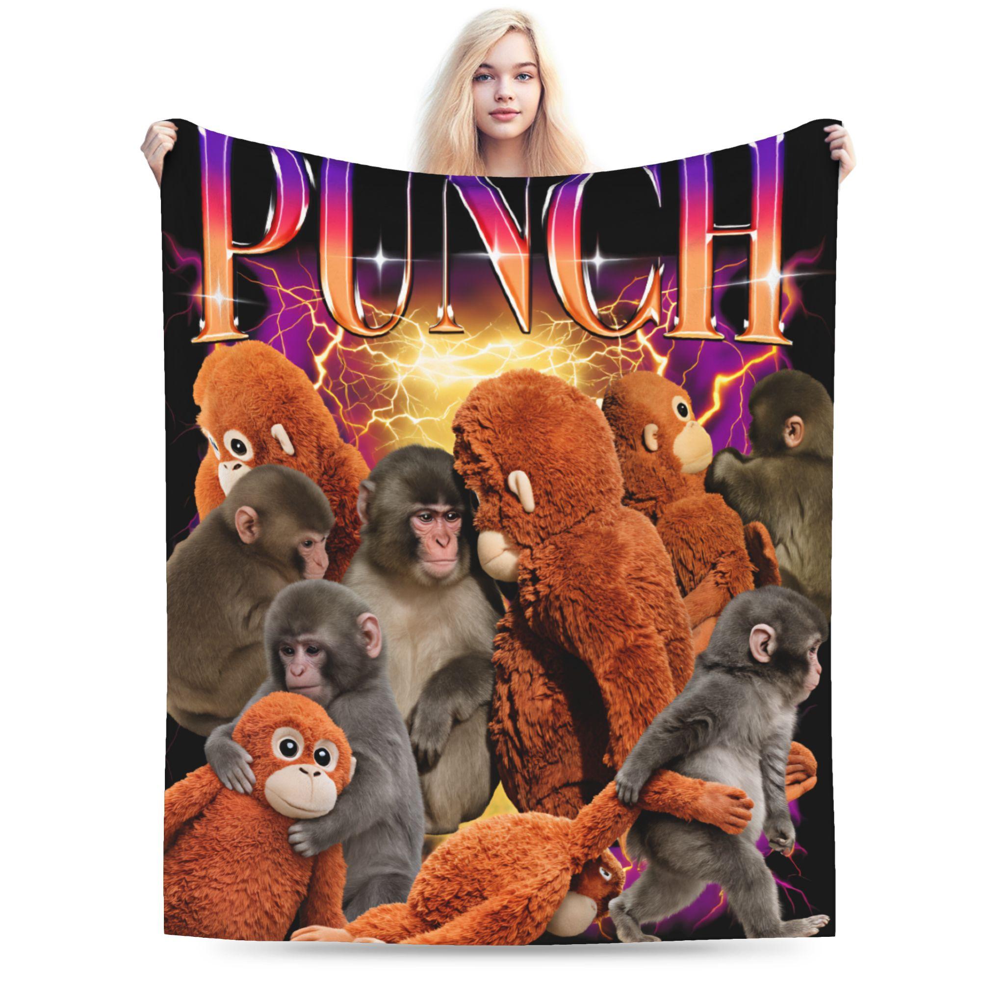 Punch Monkey Blanket Adults Girls Flannel Throw Blanket For Bedroom Soft Custom Quality Bedspread Gift Idea 75x90cm