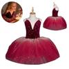 Sequin Ballet Tutu Blingbing Red Performance Clothes Fashion Princess Dress  Children