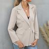 Women's Casual Long Sleeve Double Breasted Military Suit Lapel Open Jacket Coat