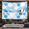 Wall Hanging Tapestry Custom NameLionel Messi Pattern Personalized Printed Fabric Wall Decor