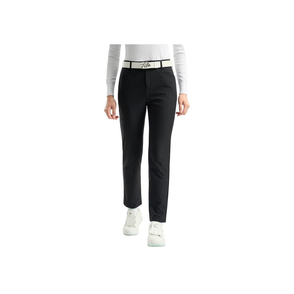 Fila Golf Series Fashion Classic Trendy Versatile Elastic Soft Comfortable Straight Leg Knit Sports Pants Women Bottoms A11W545802FBK