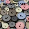 MOSN Reversible Wool/Fur Trench Coat Buttons: Four-hole, Thin-edged, Spray-painted, Multi-colored.