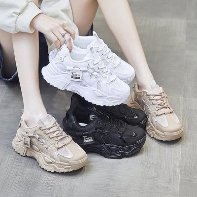 Zapatos de verano de estilo coreano para mujer, nuevos zapatos de papá, zapatos de malla de suela gruesa para estudiantes, zapatillas transpirables de moda para mujer, venta al por mayor