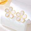 Sweet Fresh White Metal Flower Drop Earrings for Women Elegant Super Fairy Dangle Earrings Jewelry Party Jewelry Accessories