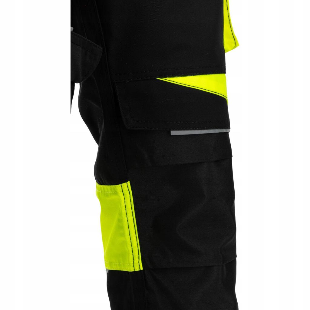 Men' Work Trousers To The Waist Black Yellow 270G/M2 Lahti Pro L40551 1 Pc