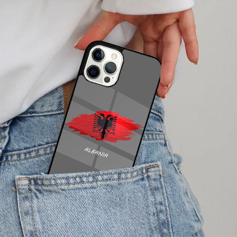 Albania Flag Phone Case Magesafe Magnetic Wireless Charge Cover For IPhone 16 11 12 13 14 15 Pro Max Plus Mini