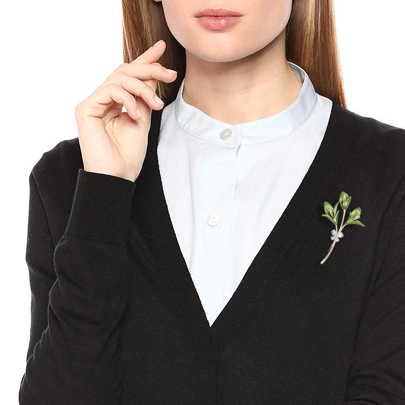 Retro Zircon Bowknot Flower Brooch - Sweet European & American Style Sweater Pin for Women