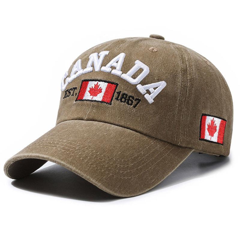 Мужская и женская модная кепка с буквами CANADA Letters Baseball Cap Универсальная хлопковая бейсболка Adjustable