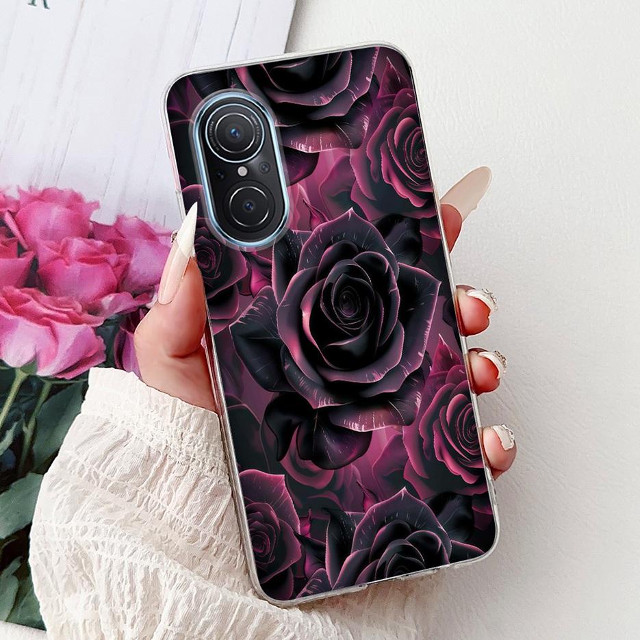For Huawei Nova 9 SE Case Nova9 Pro Luxury Flowers Painted Cover Soft Slim Phone Case For Huawei Nova 9 Pro Nova9 SE Fundas Bags