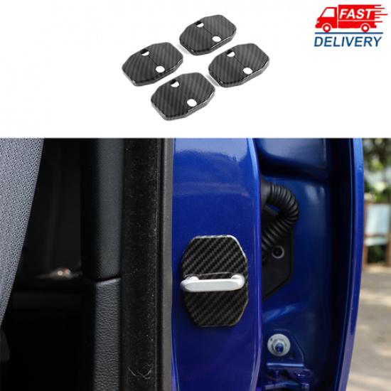 4x Door Lock Cover Buckle Protector Trim Kit for Dodge Charger 10+ Carbon Fiber