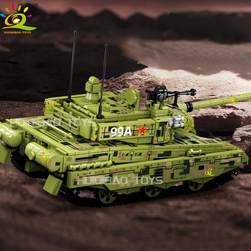 1058Pcs Type 99A Main Battle Tank Building Blocks Military Model Set with Soldier Figures and Weapons