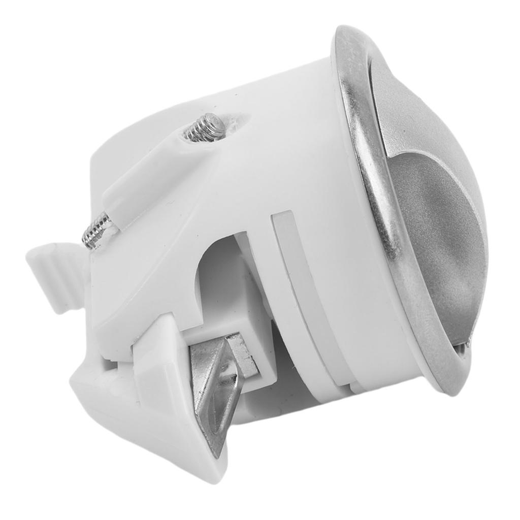 2 Set Toilet Mobile Door Lock 43mm Diameter Hole Opening Elegant Sliding Door Lock Kit for 15 To 18mm Thickness White