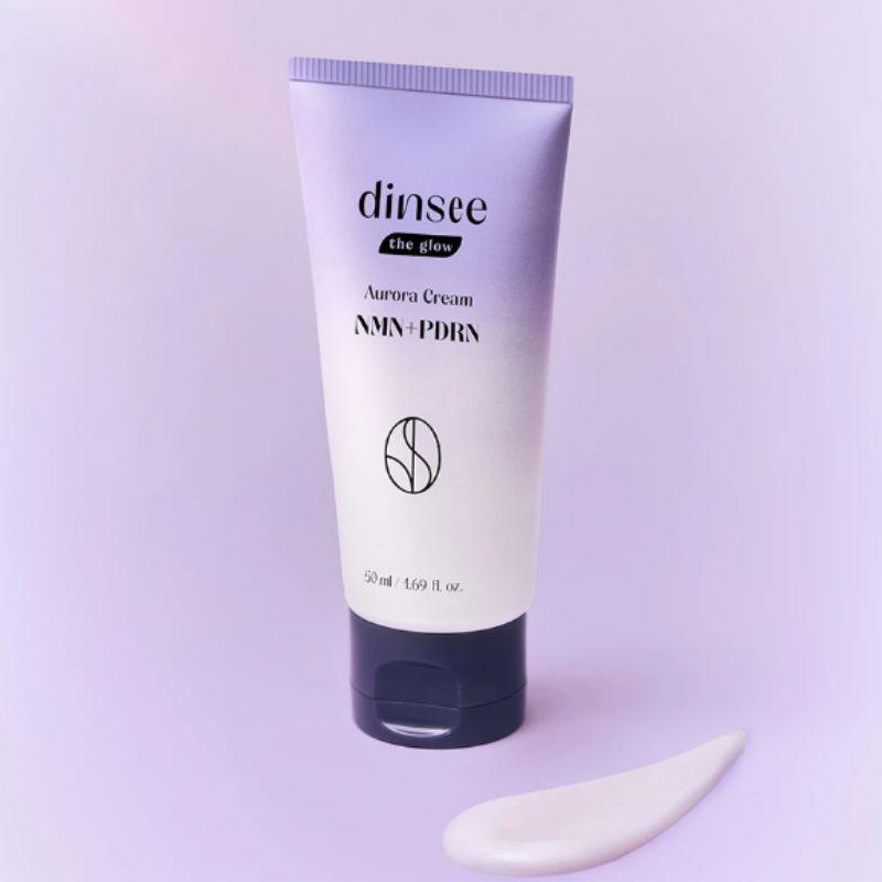 dinsee The Glow Aurora NMN PDRN Glow Cream 50ml – Hydrating Brightening Firming Face Moisturizer for Radiant Skin