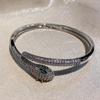 Vintage Green-Eyed Serpent Bangle: Exotic Snake Evil Eye Bracelet for Women