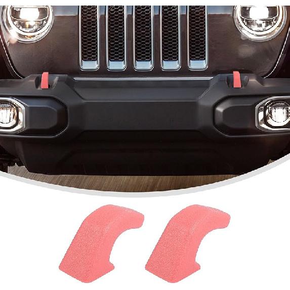 Lkip Tow Hook Covers for Jeep Wrangler 4XE JL JK & Gladiator JT (2007-2025) - Rubber Sleeve Protectors for Front Bumper, Exterior Accessories(Black)