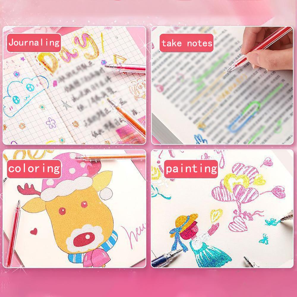 8/12Color glitter gel pen, color neutral pen, fluorescent marker pen, student specific marker pen