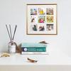 NUOLUX Wall-Mounted Photo Frame, Multi-Faced, Holds 9 Photos, Square, for Interior Decor, Office, Wall-Mounted, or Tabletop Use, Gold