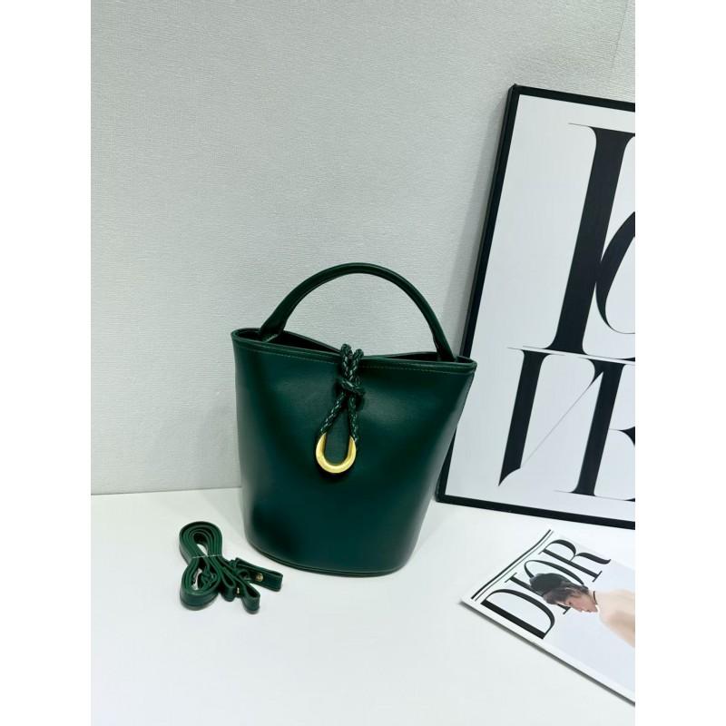Soft Vegan Leather Bucket Bag Women Casual Crossbody Tote With Woven Detail Medium Size Multiple Colors
