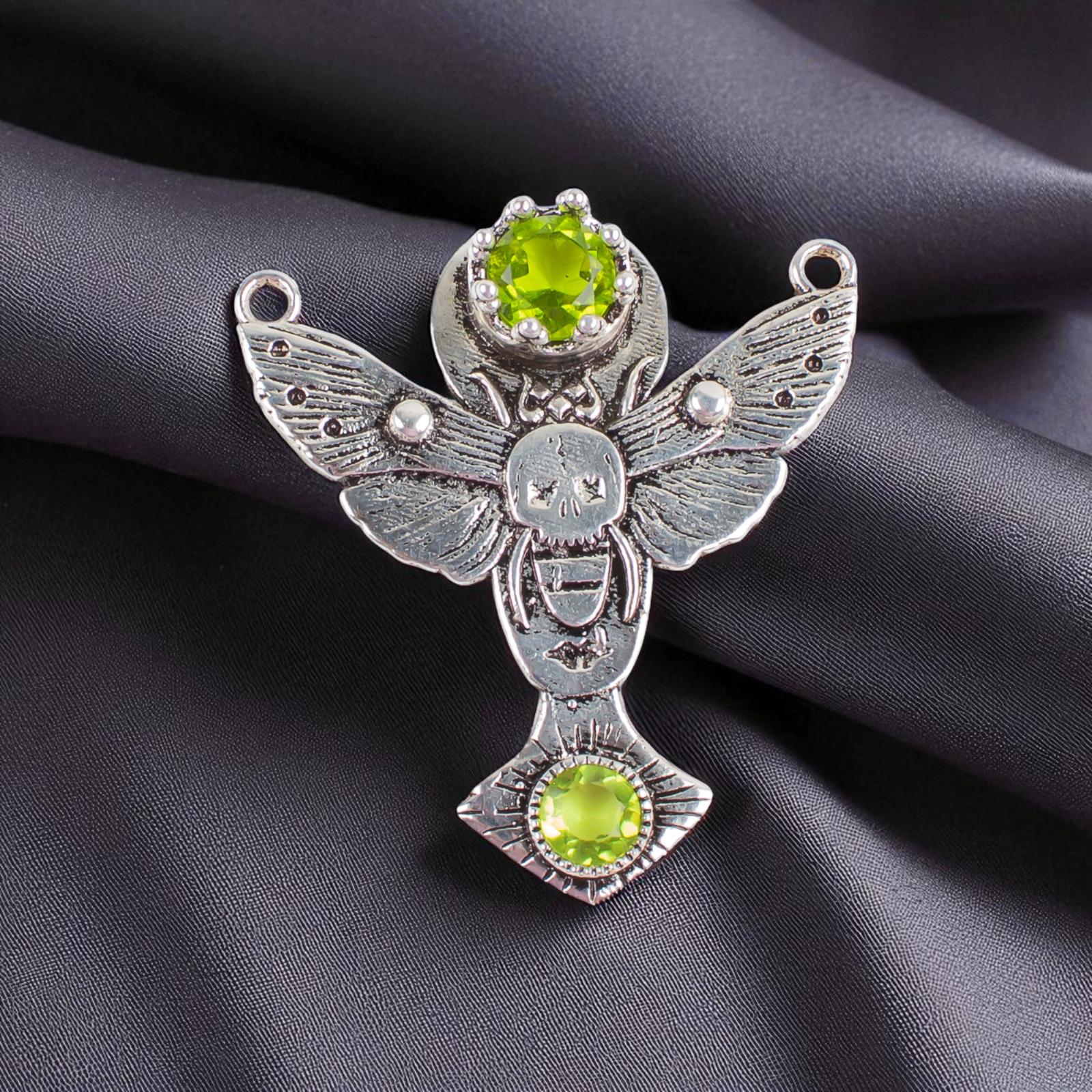 

Peridot Gemstone 925 Sterling Silver Jewelry Women Pendant 1.5 Birthday Gift CP-10-3