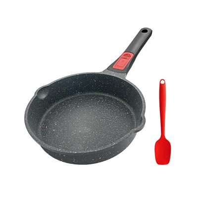 RANXINGST Frying IH Removable Includes Teflon Silicone Spoon PFOA PFOS Black Pan, 20cm, Non-Stick, Compatible, Handle, Spout, Coated, Included, Free,