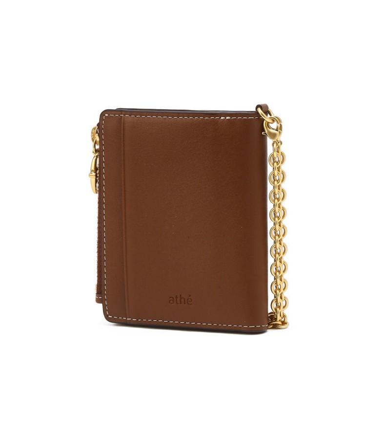 Athe Vanessabruno [Stamp] Brown Stamp Chain Strap Wallet Aaho6F457W2