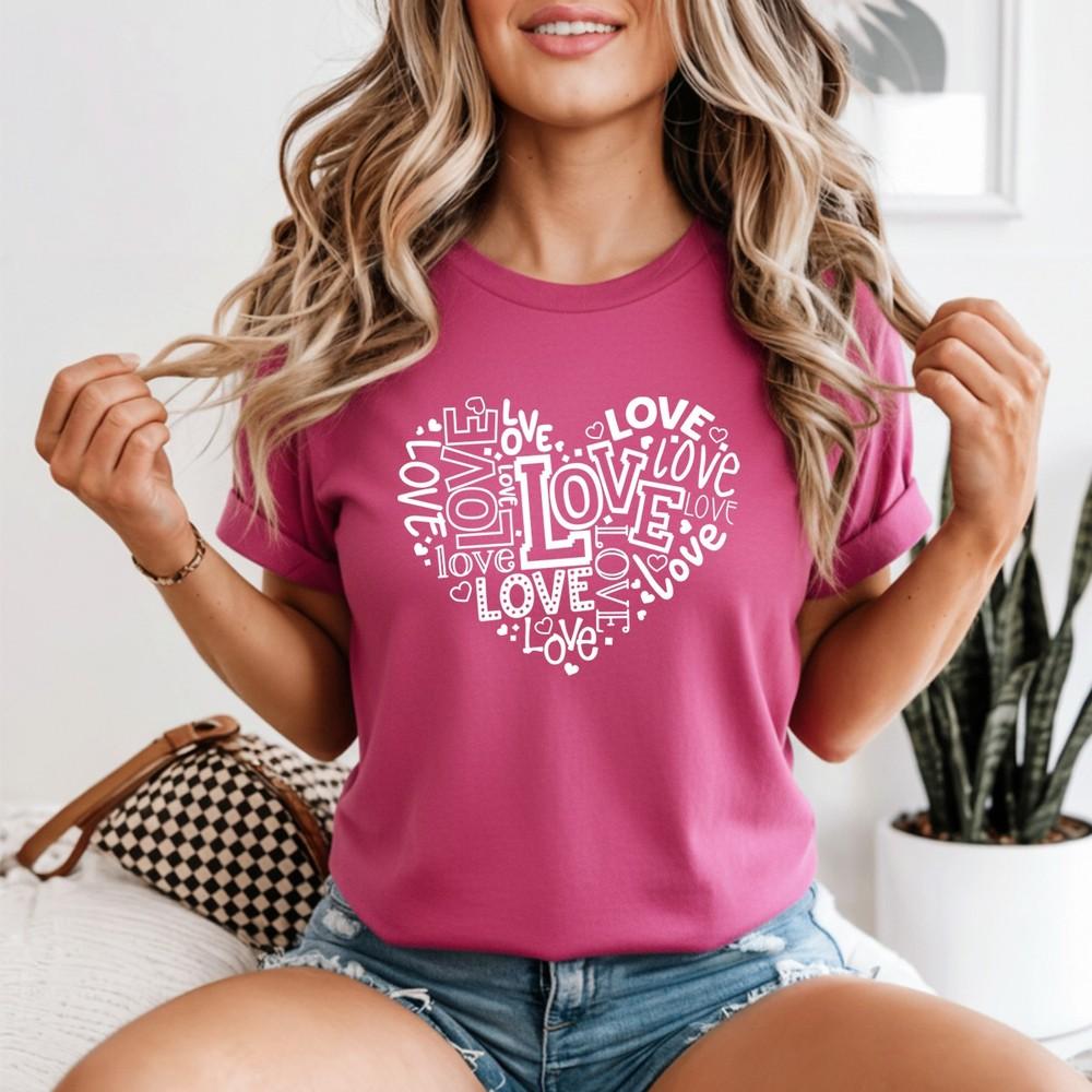 Unisexs Love T Shirt Soft Feel Comfortable Summer Fashionable Casual Tee
