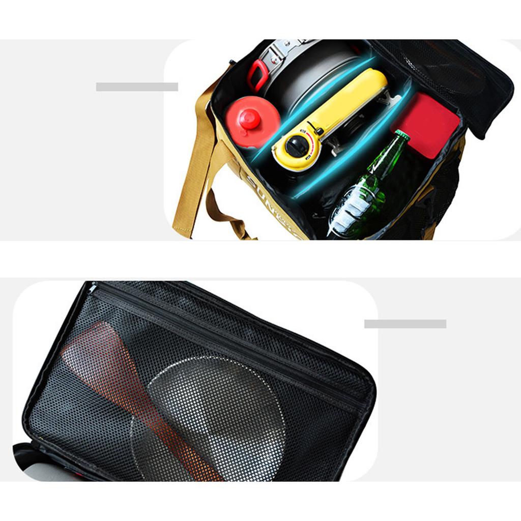 Camping Cookware Storage Bag Waterproof Outdoor Travel Tableware Storage Handbag Camping Cooler Bag Yellow M