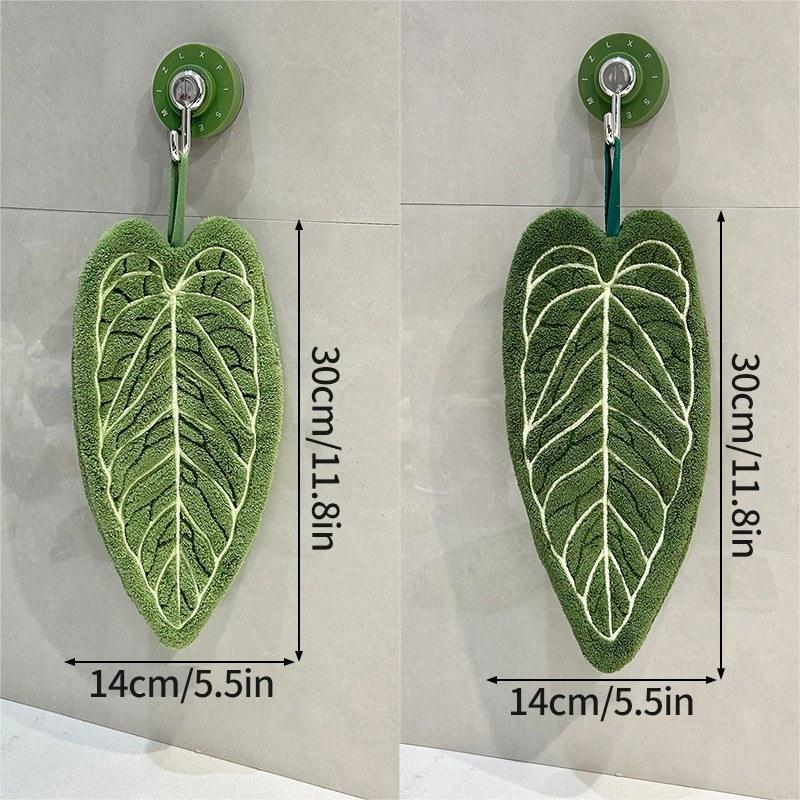 Bathroom Accessories Hand Towel Green Leaf Towels for Hands Bathroom Supplies Kitchen Handkerchief Hand Towel Bathroom Decor