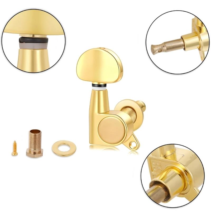 6Pcs Metal Guitar Tuning Key Machine Head String Tuners Replacement Guitar String Tuning Peg Guitar Accessories