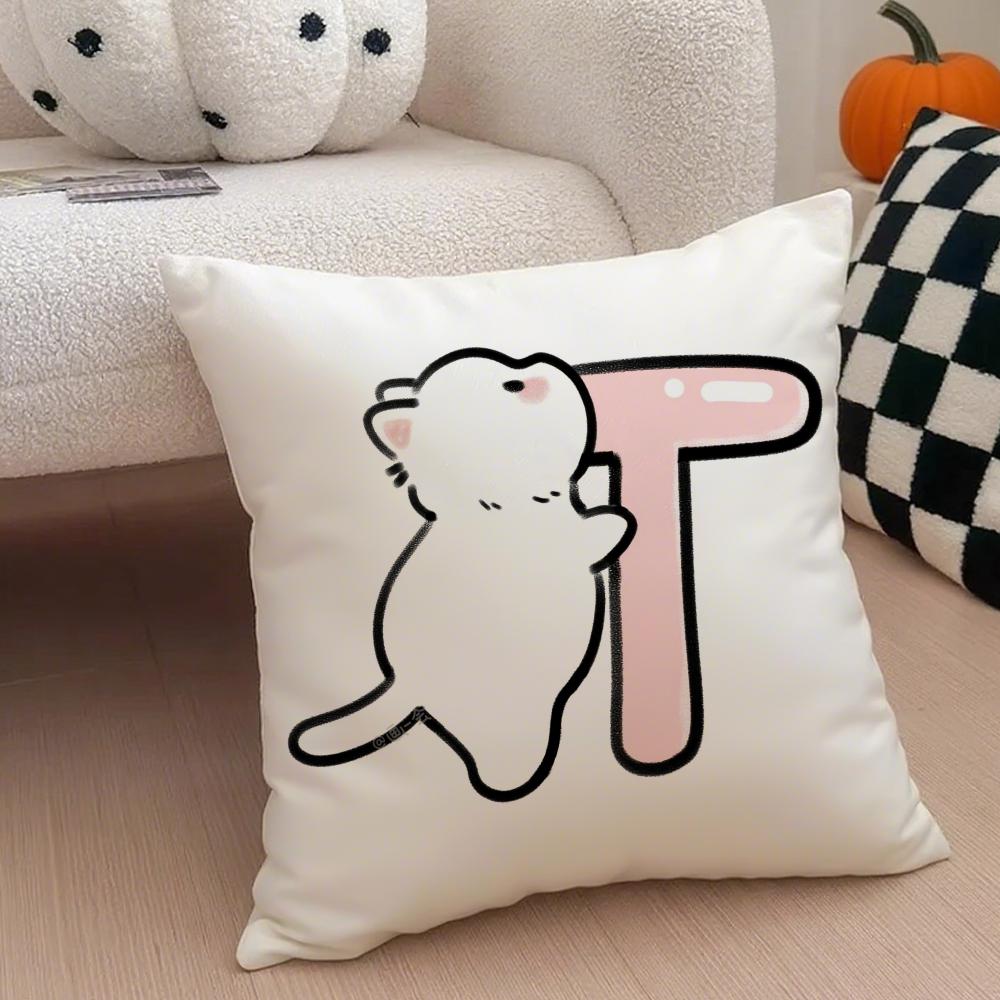 Süßer Custom Art Katze Personalisierter Kissenbezug Überwurf Kissenbezug Verdeckter Knopf Strapazierfähiges Polyester Stuhlkissen