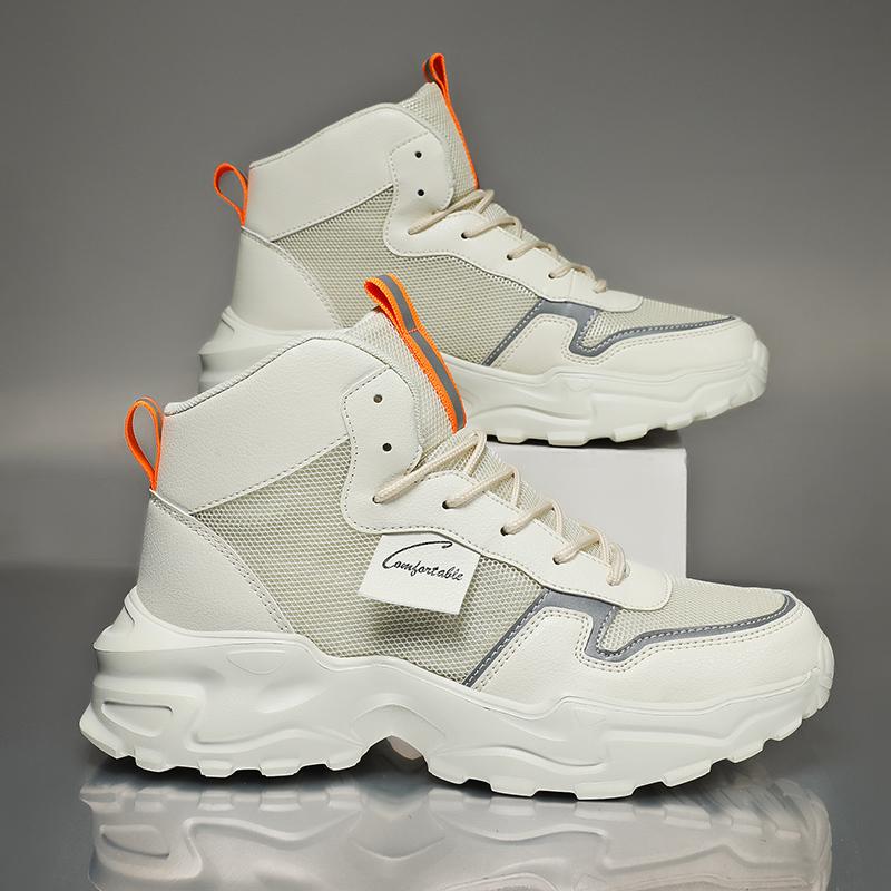 High Top Men's Shoes New Trendy Shoes Thick Soled Height Increasing Shoes Breathable Sports and Leisure Shoes Shoes