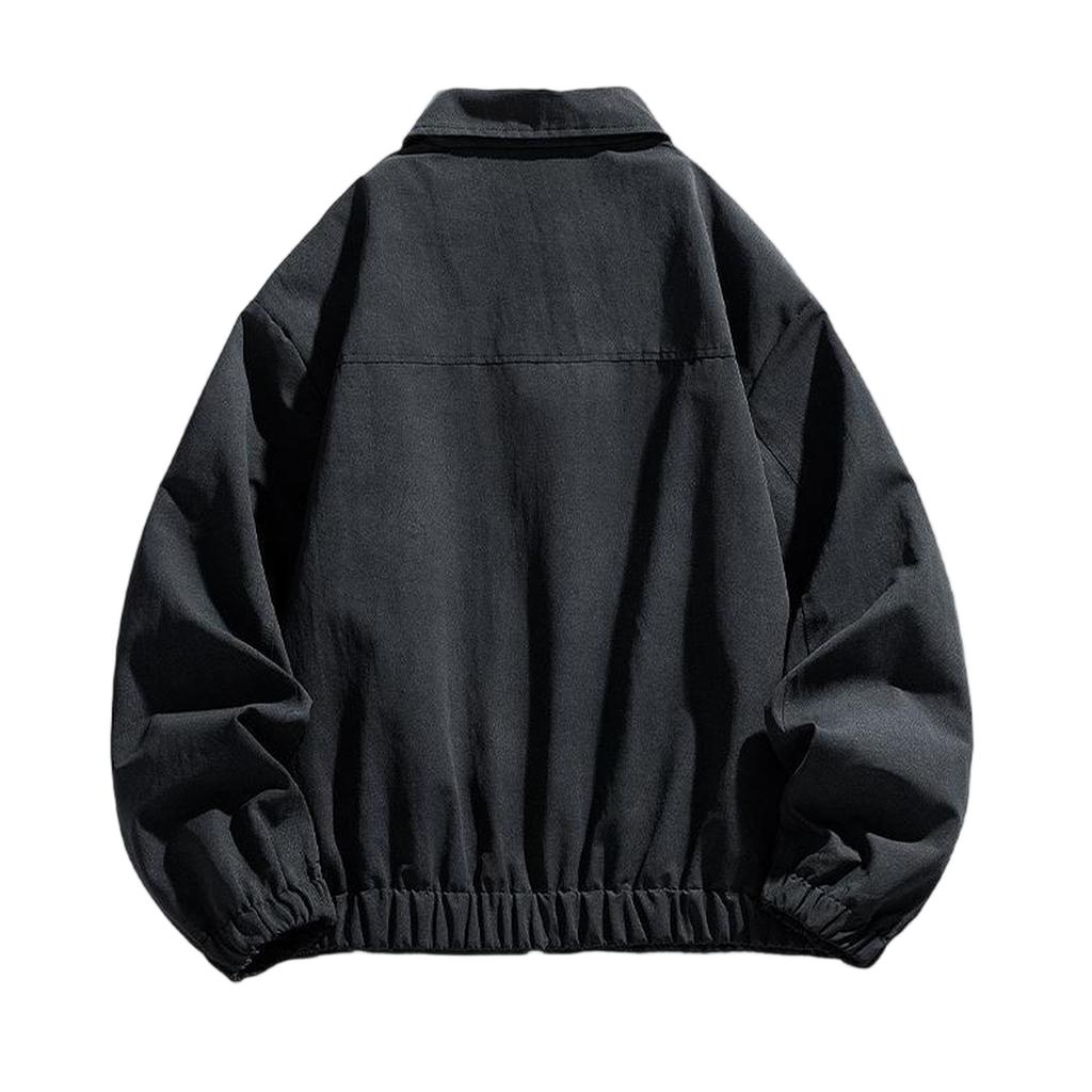 Men's Lapel Fashion Jacket Fashion Casual All-match Loose Solid Color Jacket