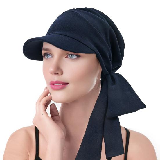 Women Flower Ribbon Turban Pattern Lace-up Headscarf Hat Hat Outdoor Travel Cycling