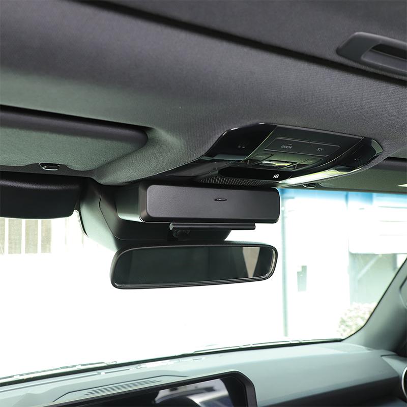 ABS Black For Toyota Land Cruiser Prado 250 LC250 2025 2025 Car Interior Rearview Mirror Multi-Function Storage Box Accessories