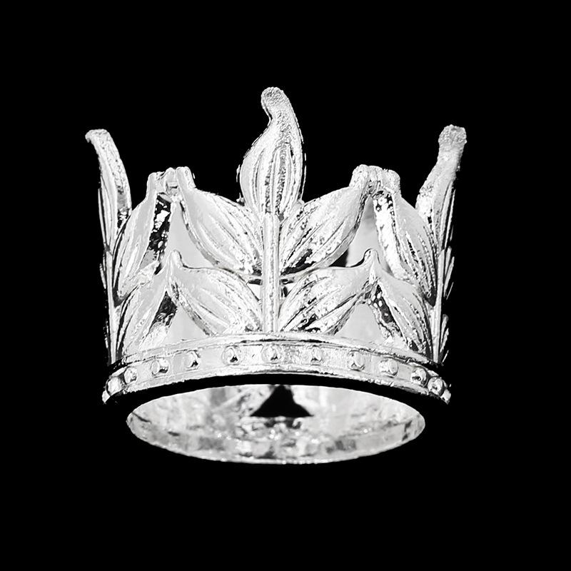 Children's Birthday Cake Decoration Crown Leaf Shape Mini Round Tiara Hair Accessories Alloy Jewelry