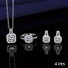 4-piece Sparkling Crystal Diamond Jewelry Set! Necklace, Ring, and Earrings, Finely Cut and Dazzling, Fashionable and Versatile