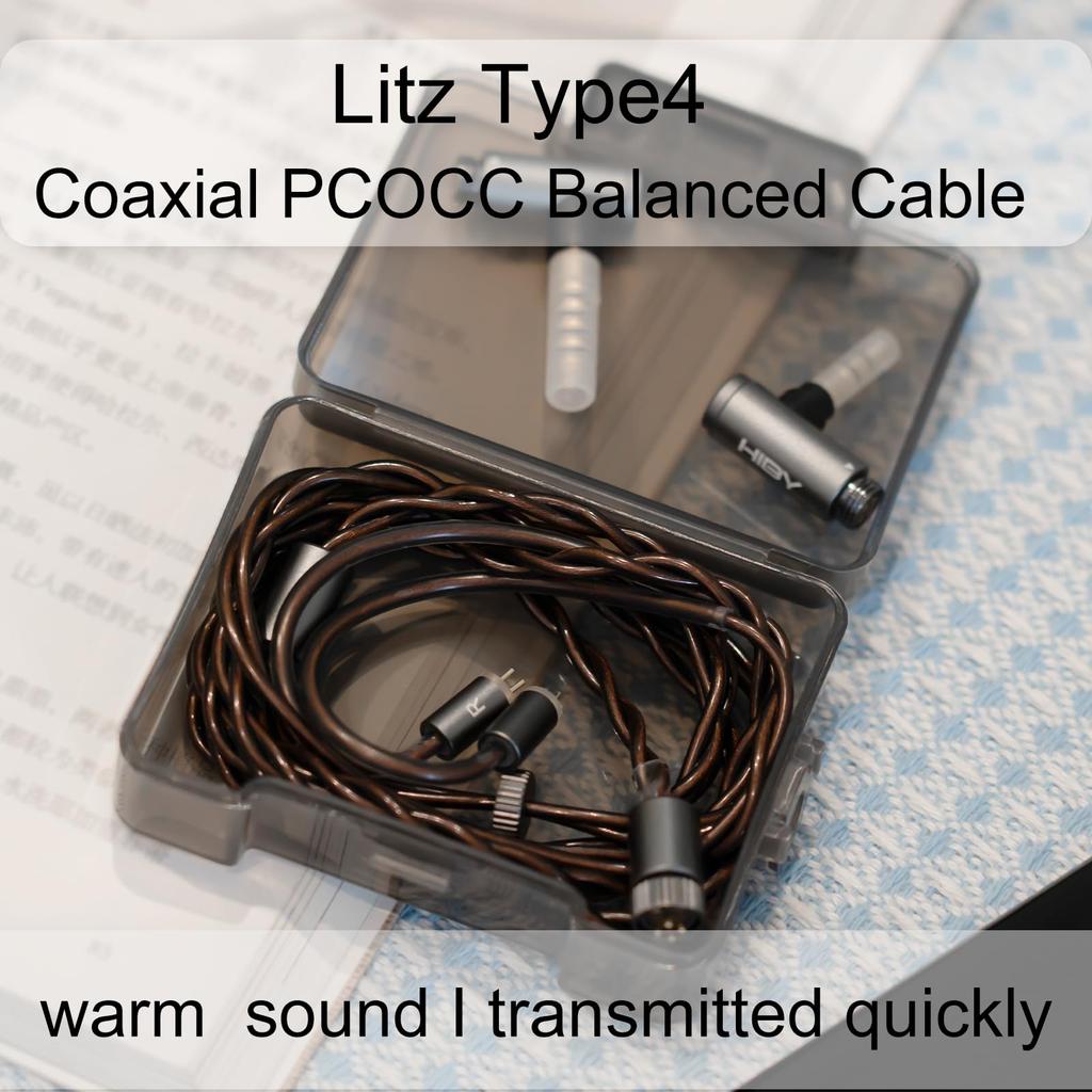 HiBy Cu4 Balanced Earphone Cable Coaxial Type4 Wire Locking Plug Jack O.C.C.Litz 2-in-1 4-Pin 3.5mm+4.4mm