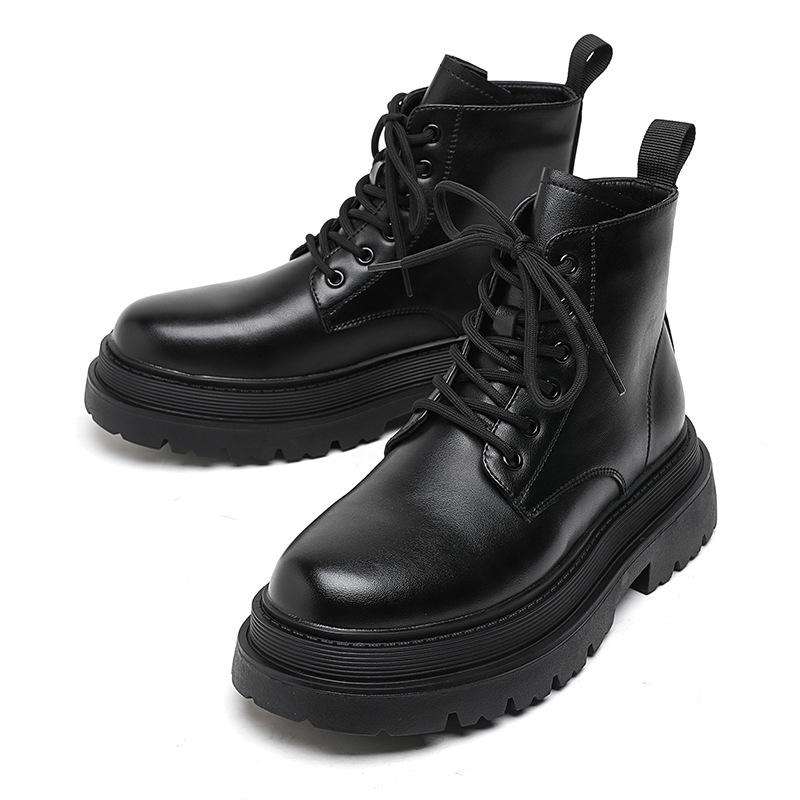 Autumn British style Martin boots men's ins locomotive tooling boots thick sole heightening medium top leather boots short boots 56734-R