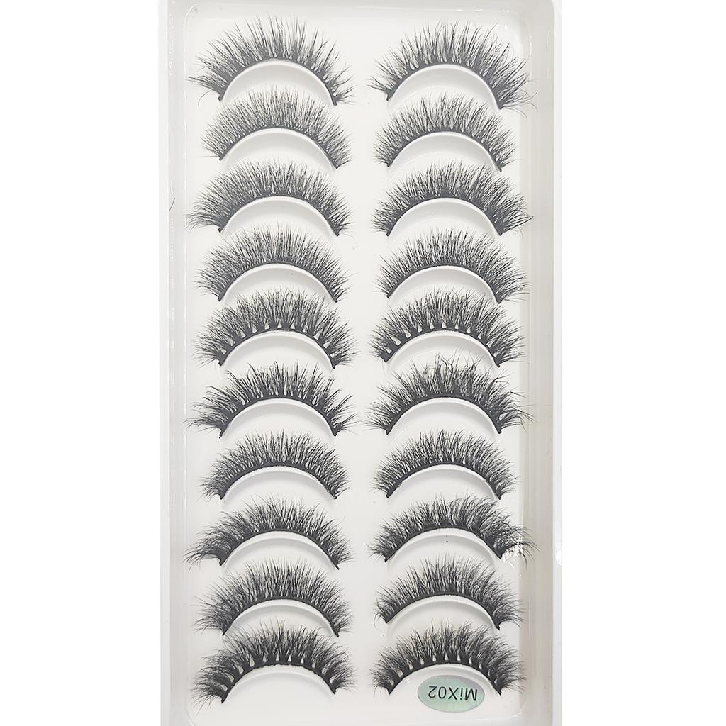 20 Style 10 Pairs Natural 3d Mink Lashes Soft False Eyelashes Cross Messy Dense Eye Lashes Extension Makeup Faux Cils Maquillaje