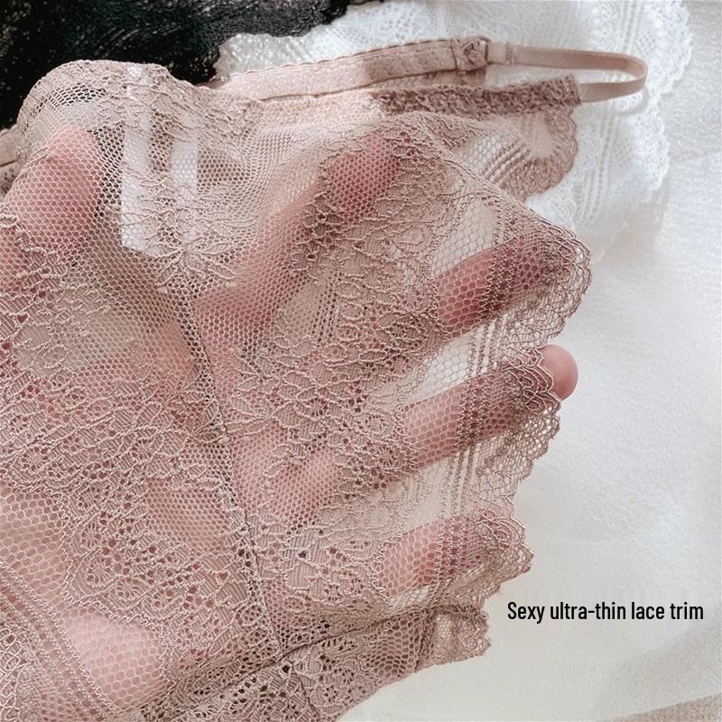Ultra-Thin Lace Low-Rise Transparent Panties for Women with Pure Cotton Crotch and Butt-Lifting Design