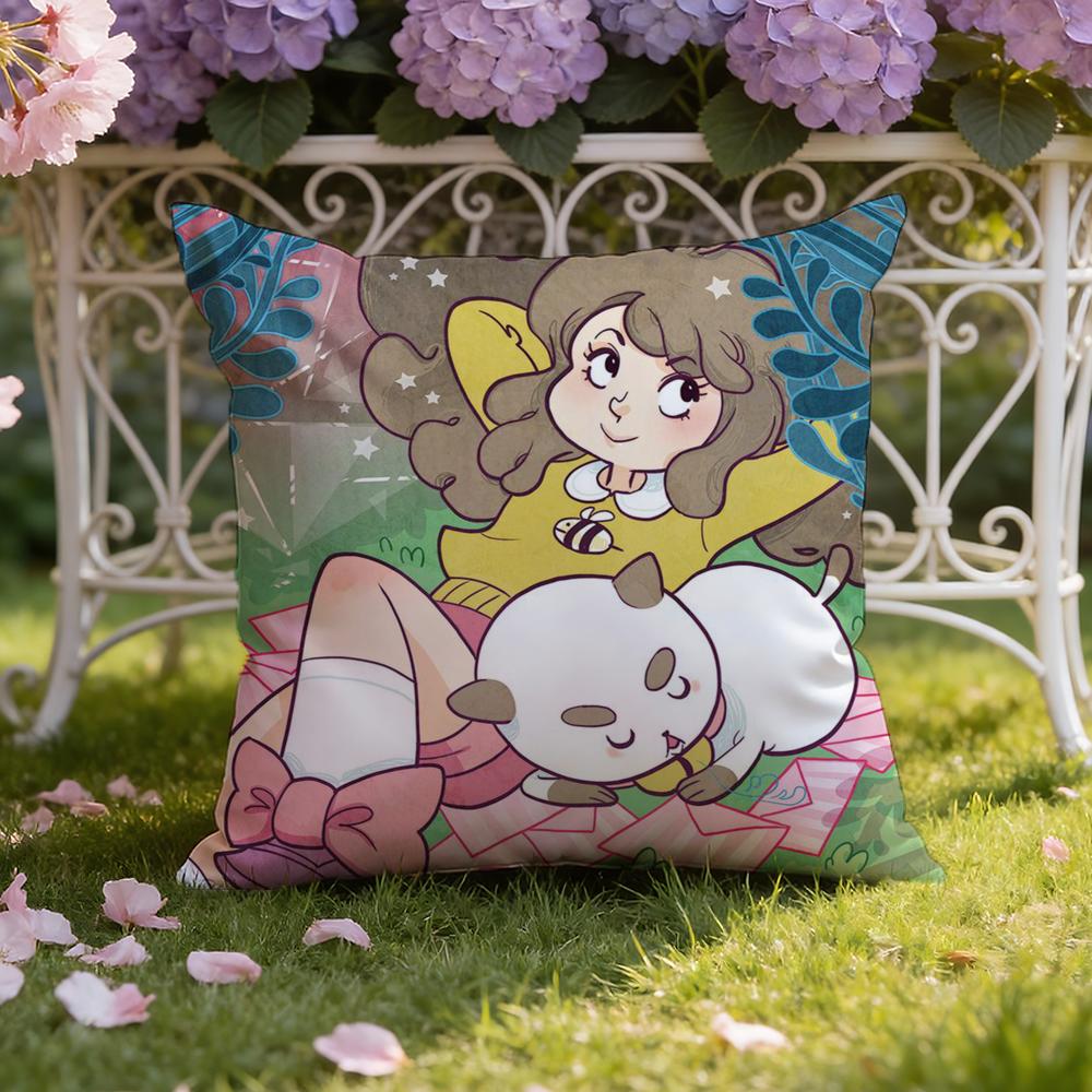B-Bee And P-Puppycat Cushion Cover Home & Car Dual-Scene Pillow Cover: Reversible for Premium Comfort