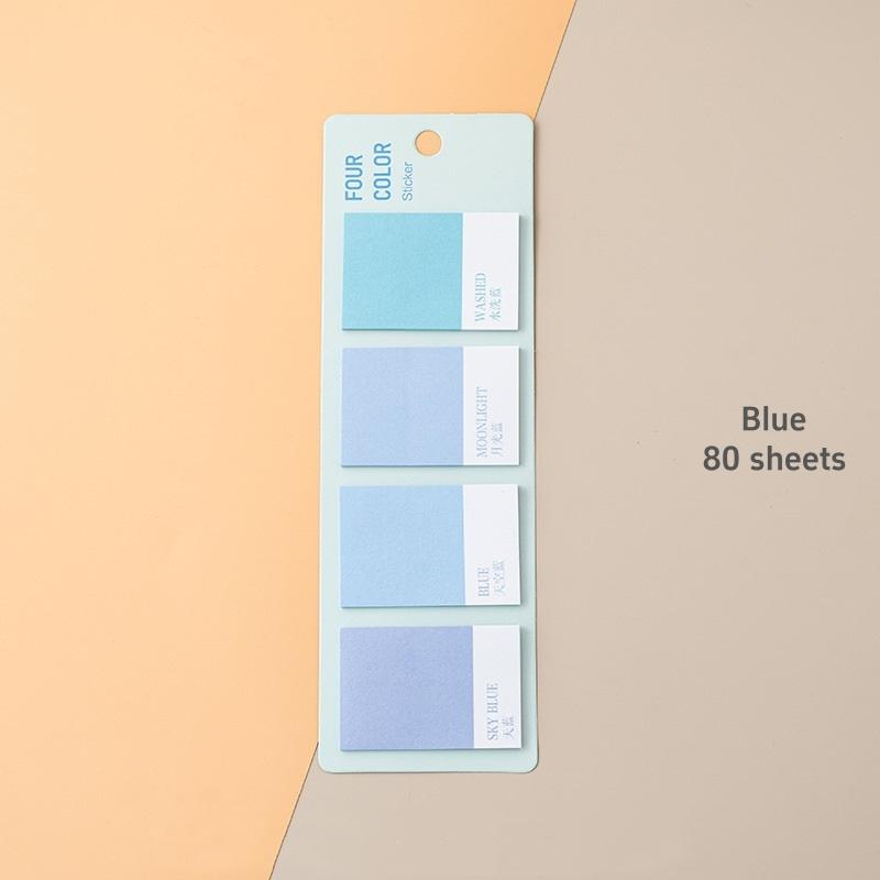 1/4 pièces Notes autocollantes dégradées de couleurs douces, étiquettes carrées, bloc-notes autocollant, agenda