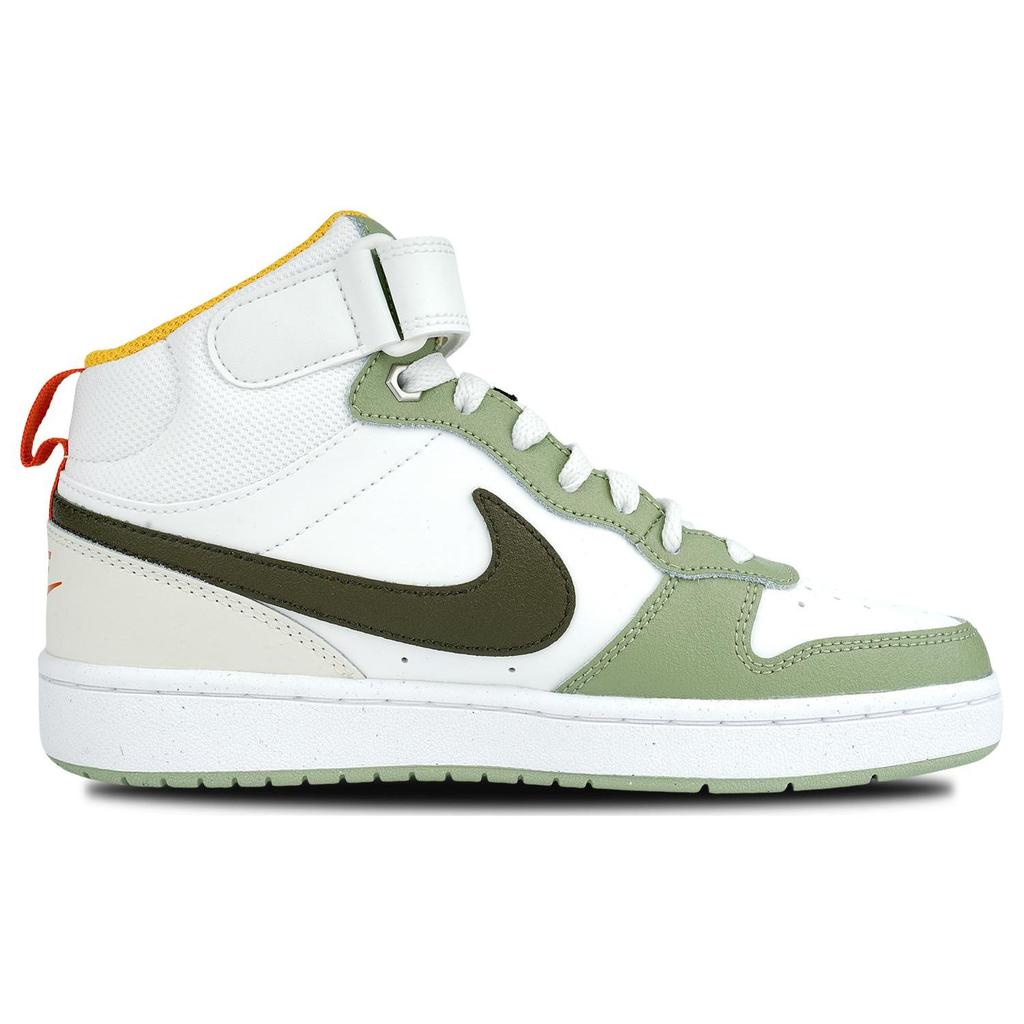 Nike Court Borough Synthetic Leather Comfortable Versatile Durable Mid-Top Kids Sneakers Kids Sneakers Green FV3649-171